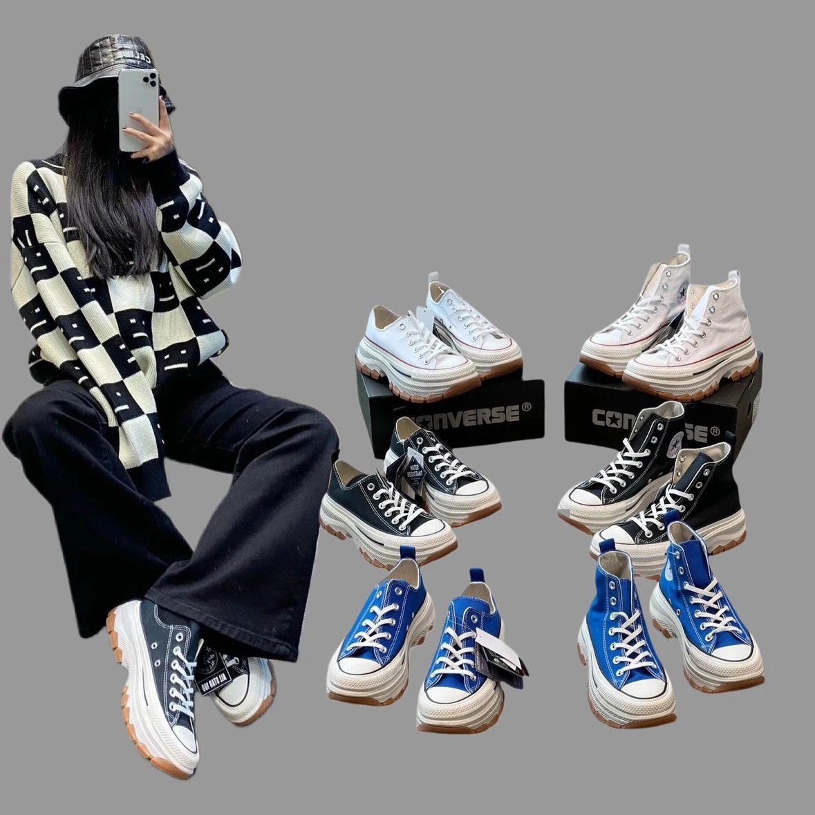 Converse All Star 100 Trekwave H Unisex Platform Canvas Sneakers