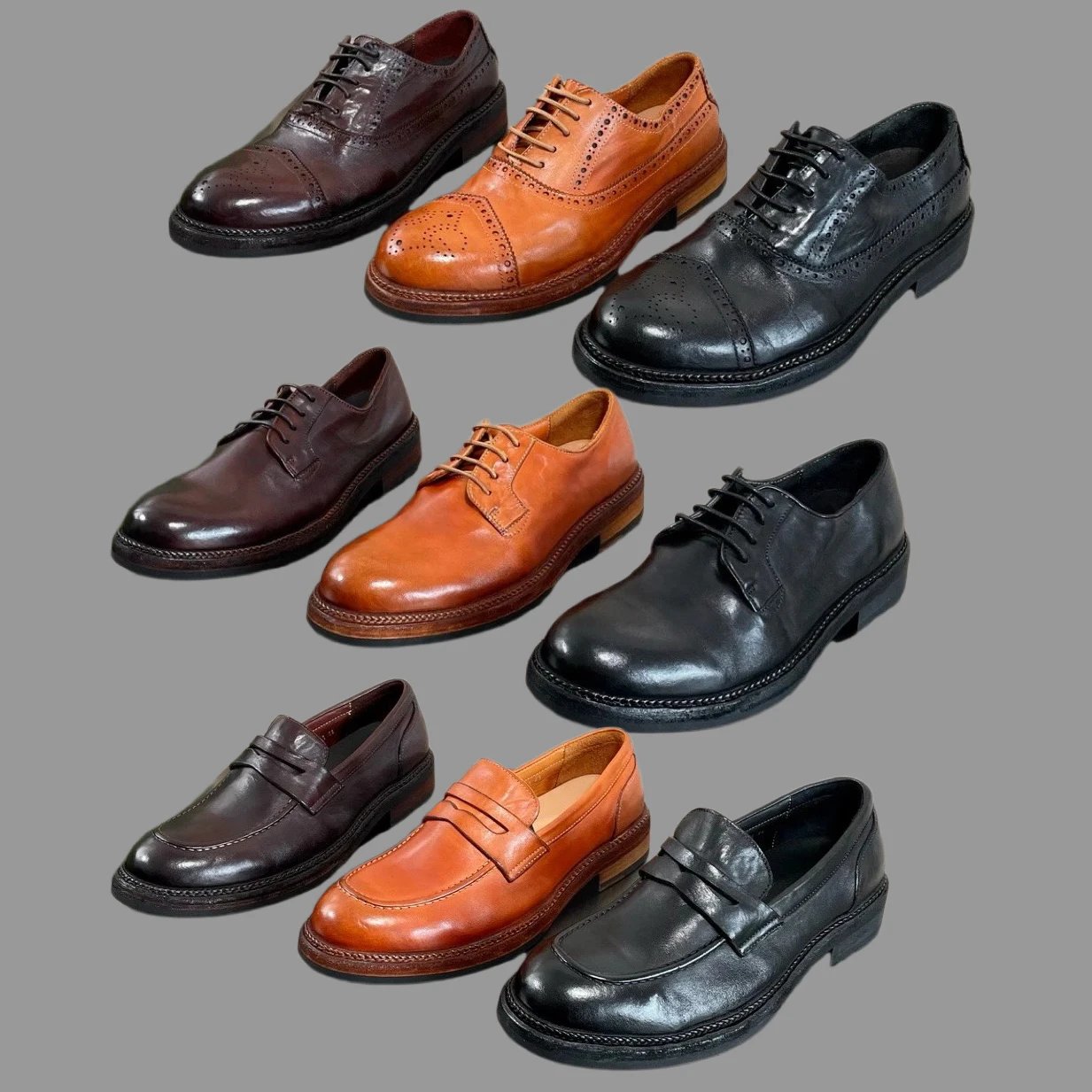 Gucci 567 Series Men's Vintage Leather Brogue Dress Shoes