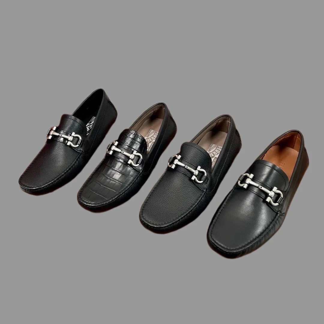 Ferragamo Men's 2025 Genuine Leather Driving Loafers