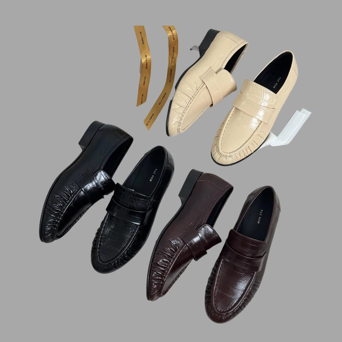 The Row Women's Ruched Leather Loafers 2025