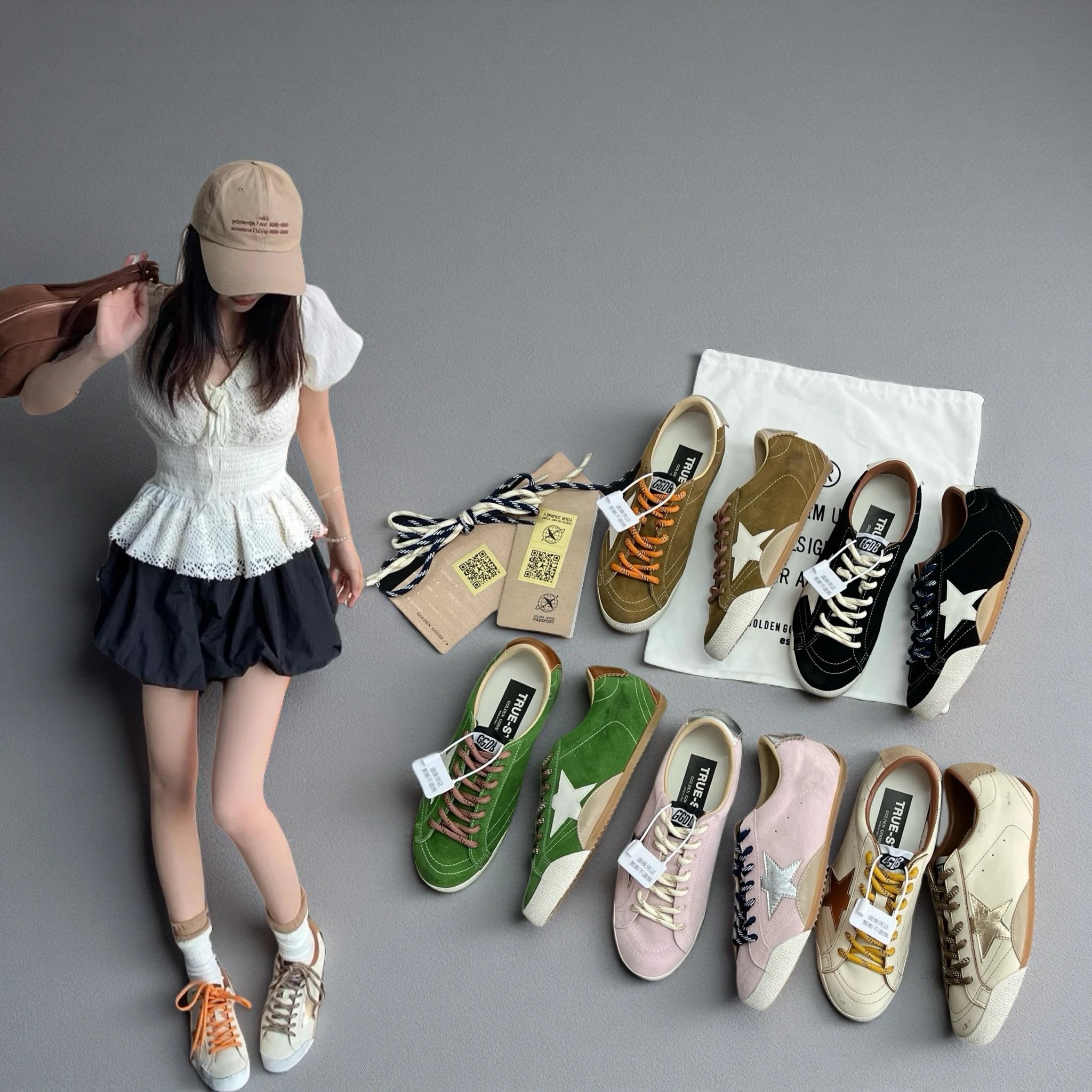 GGDB Star Distressed Vintage Unisex Casual Sneakers