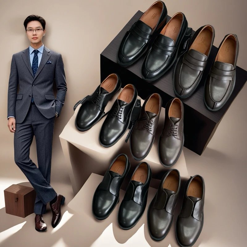 Zegna Men's Formal Leather Dress Shoes