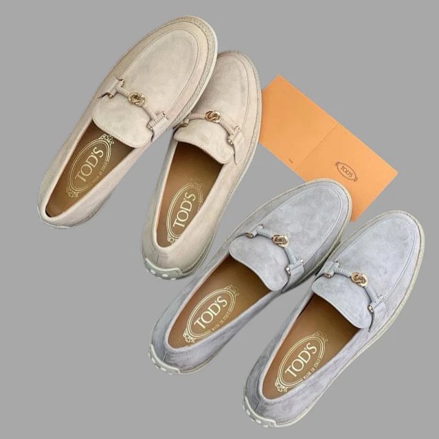 TOD'S Women's Suede Horsebit Slip-On Loafers 2025 Spring