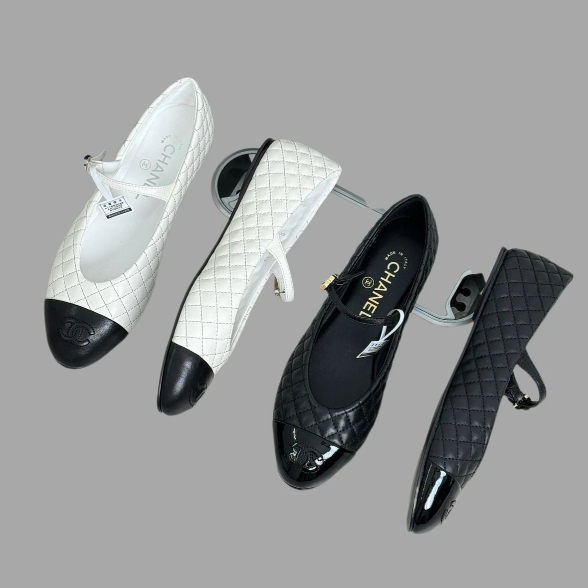 Chanel Quilted Leather Mary Jane Ballet Flats For Women