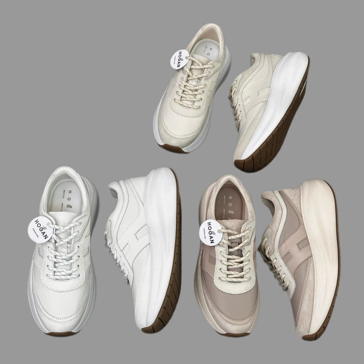 Hogan 2025 New Women's Leather Thick Sole Sneakers