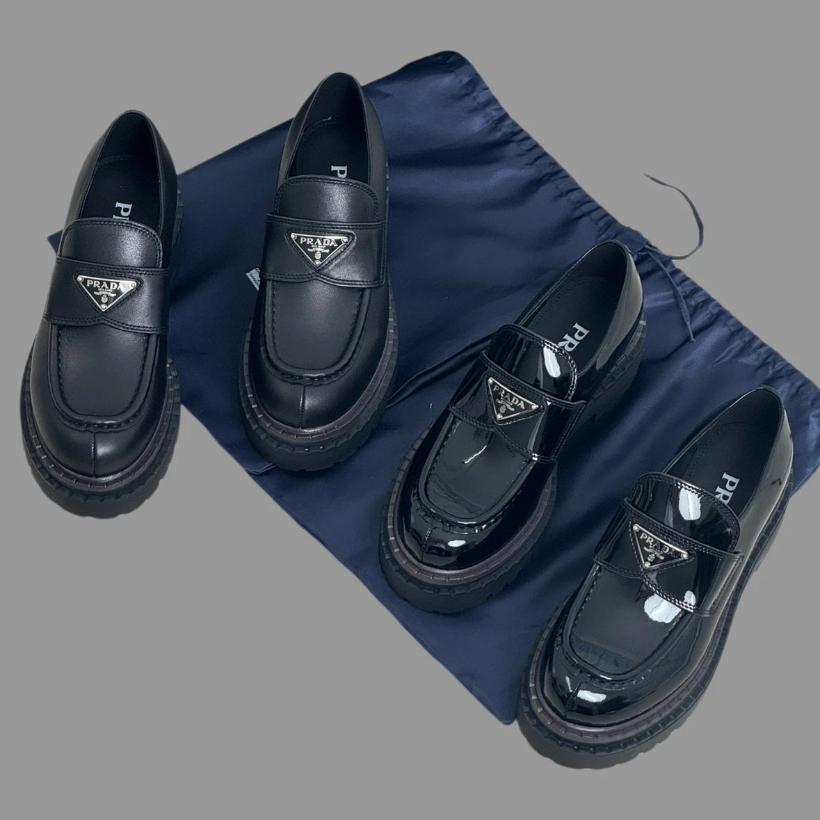 Prada Women's Leather Platform Loafers