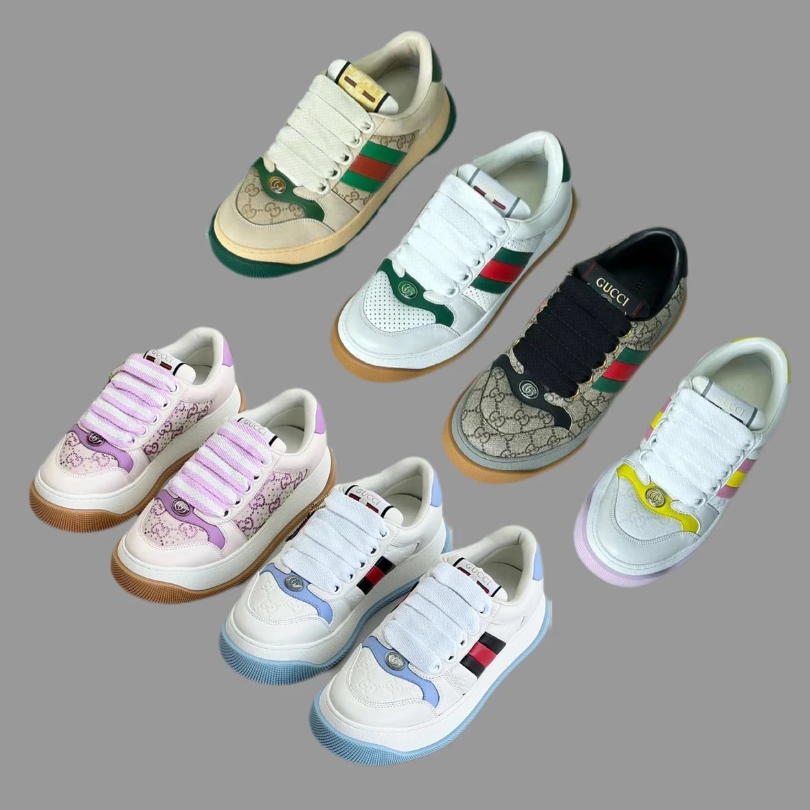 Gucci Unisex Distressed Platform Sneakers