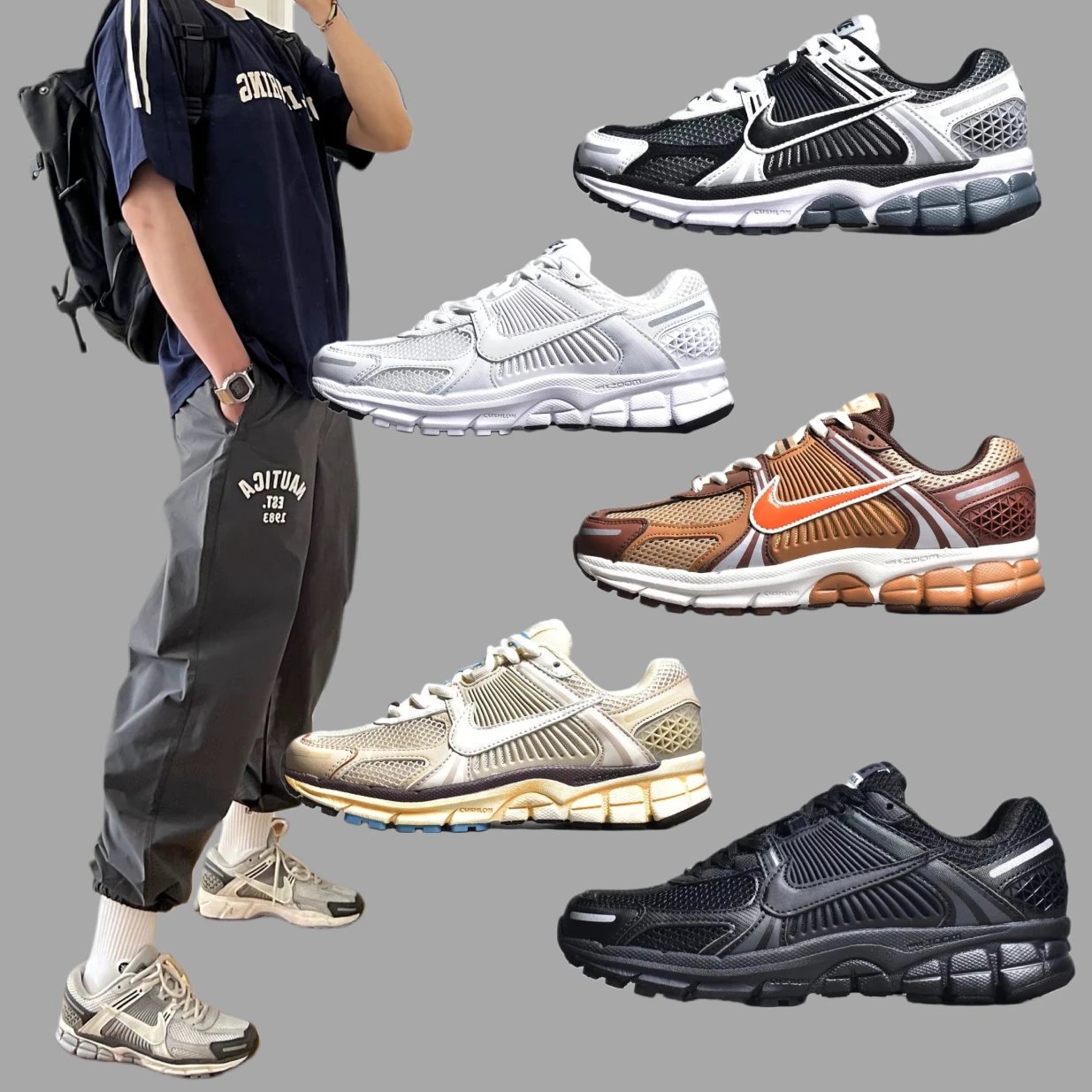 Nike Zoom Vomero 5 Unisex Breathable Running Shoes
