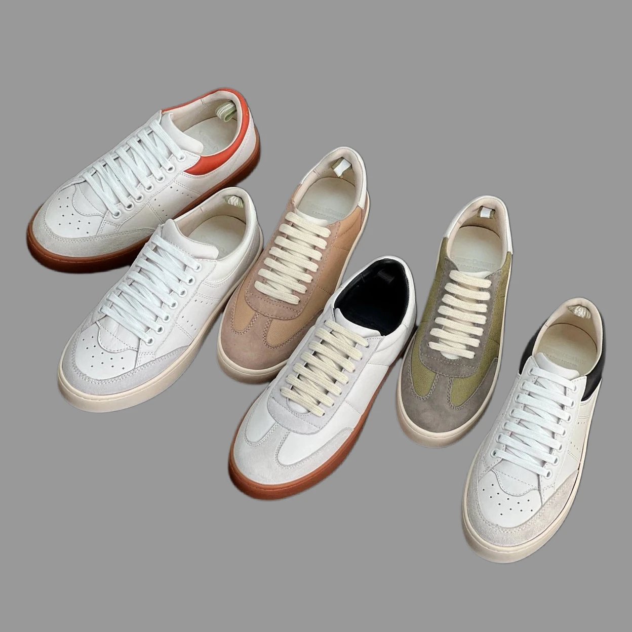 OFFICNIE CRFATIVE Women's Retro Leather Sneakers