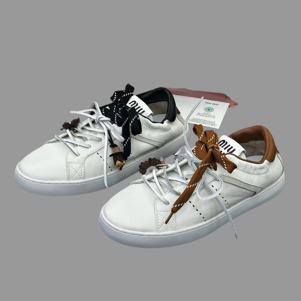 Miu Miu Women's White Lace-up Sneakers