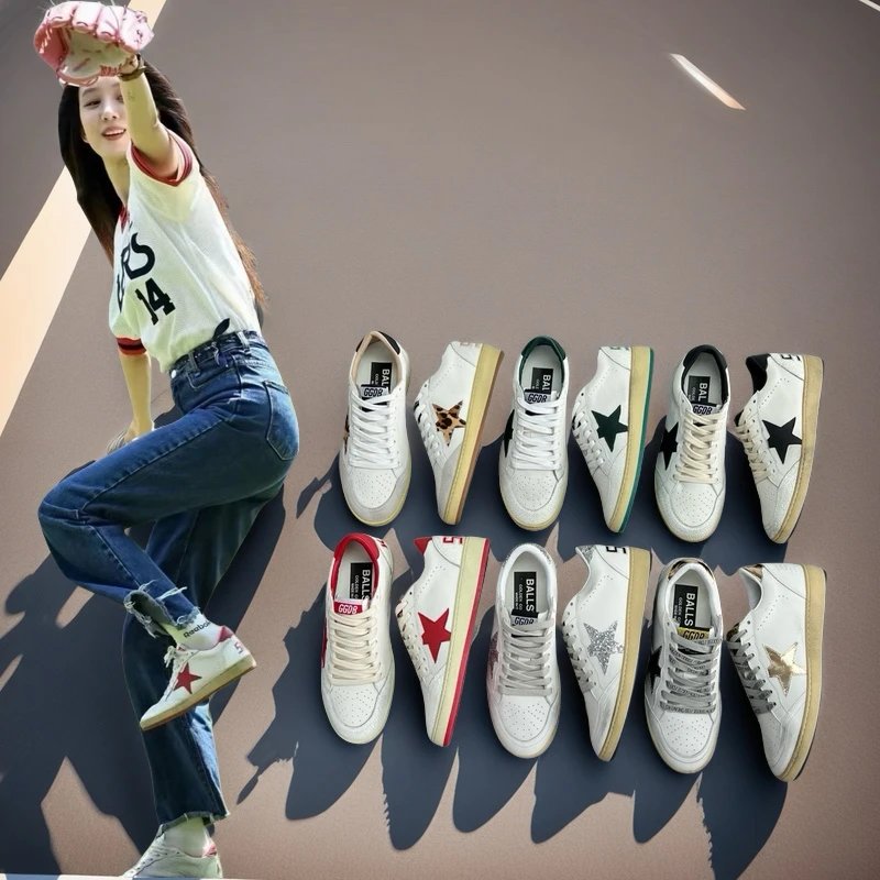 GGDB Unisex Distressed Star Casual Sneakers