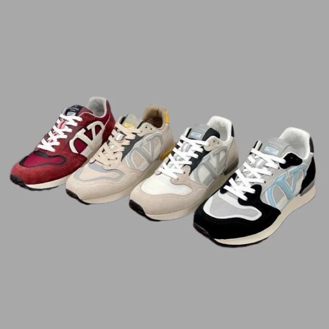 Valentino Men's Leather Canvas Breathable Sneakers