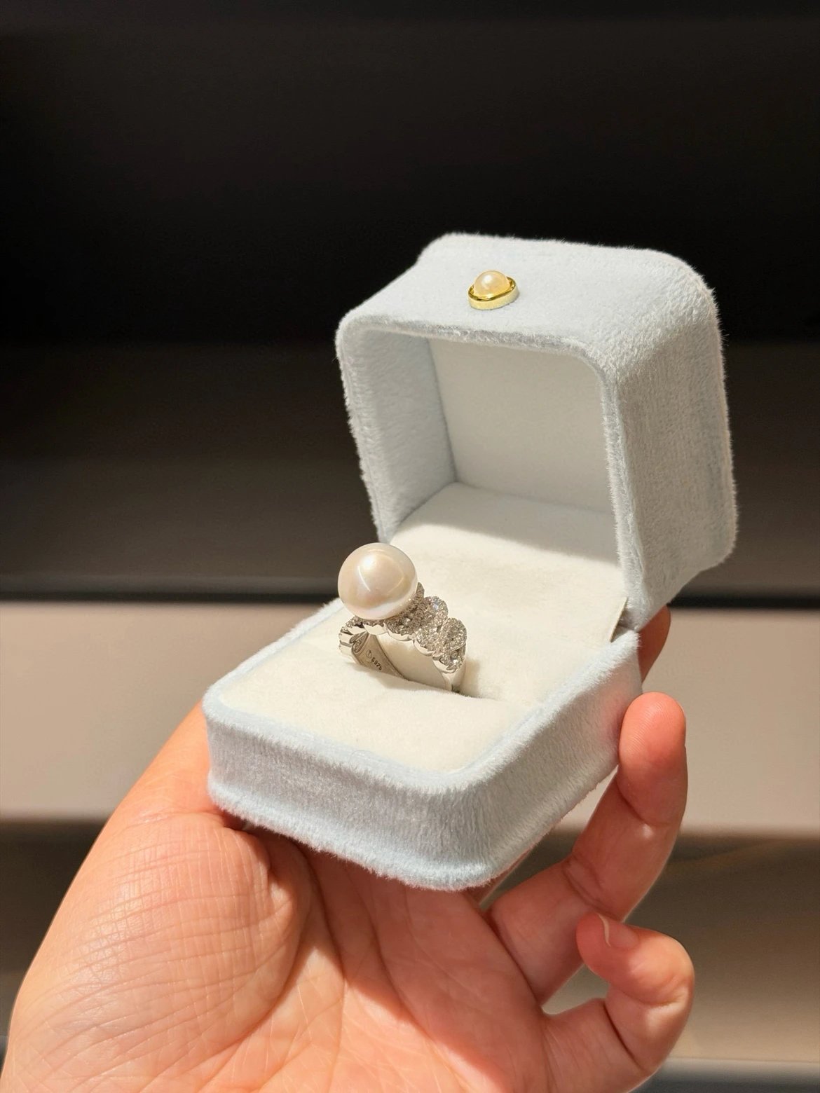 Zhuji Pearl Special 🤍 [Freshwater wide version rhinestone ring DSJZ-DS-006-350] S925 silver open ring 11-12mm super large point with noble charm!