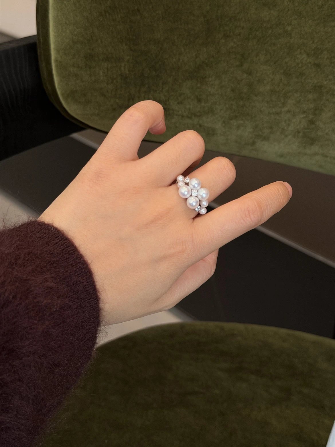 Zhuji Pearl Special 🤍Super luxurious! Same style as miki* [Small Grape Ring 4-7mm] Natural freshwater pearls are nearly perfectly round and almost flawless