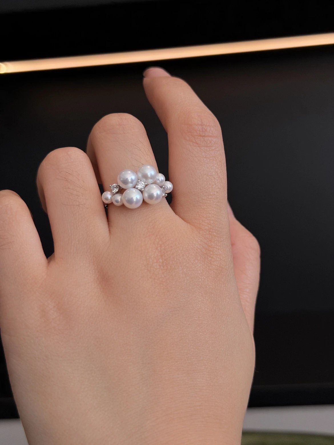 Zhuji Pearl Special 🤍Super luxurious! Same style as miki* [Small Grape Ring 4-7mm] Natural freshwater pearls are nearly perfectly round and almost flawless