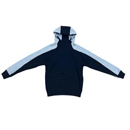 thumbnail for 新款 黑蓝拼色圆形logo连帽卫衣