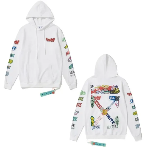 Off-White Diag Arrow Graphic Hoodie White - 1