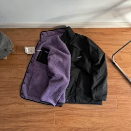 thumbnail for 巴塔Retr0-X双面穿羊羔绒保暖棉服翻领外套