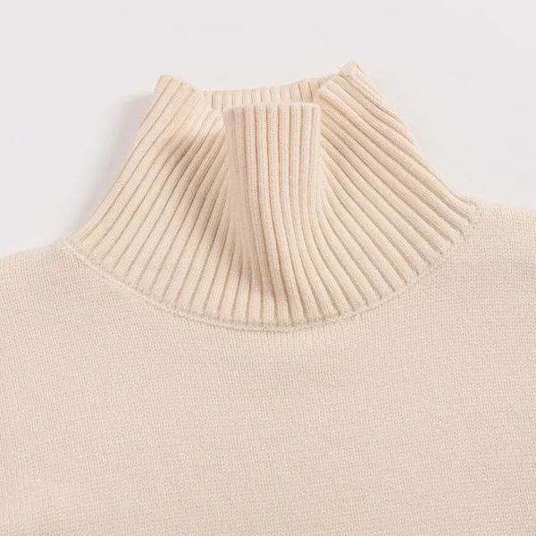 Design High-Neck Ribbed Knit Sweater Forest Green - 14