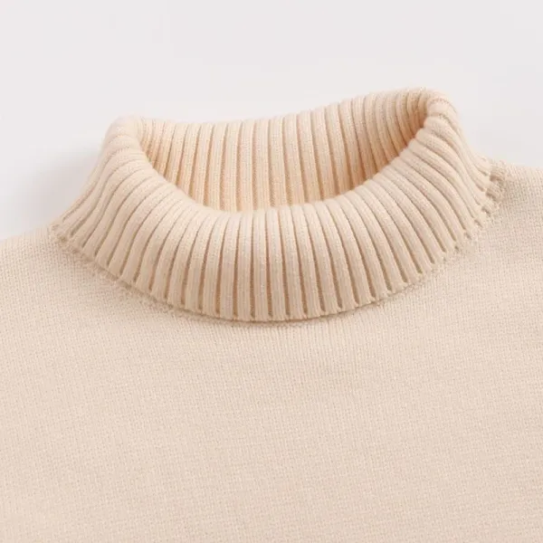 Design High-Neck Ribbed Knit Sweater Forest Green - 15
