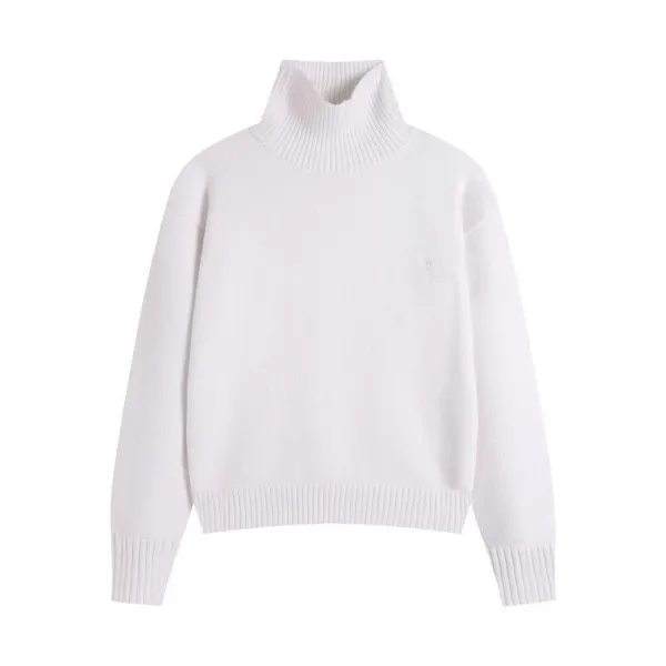 Design High-Neck Ribbed Knit Sweater Forest Green - 10