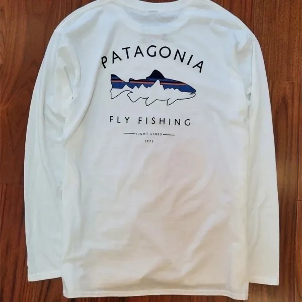 Patagonia Fly Fishing Long-Sleeve T-Shirt White - 1