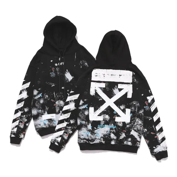 Off-White Arrow Print Black Hoodie - 8