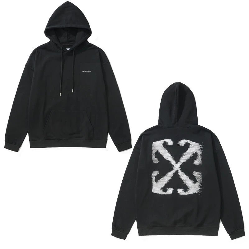 Off-White Distorted Arrow Hoodie Black - 1
