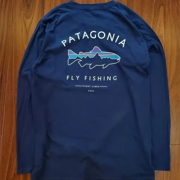 Patagonia Fly Fishing Long-Sleeve T-Shirt Navy - 1