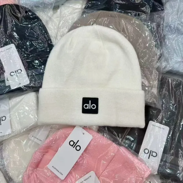 Alo Yoga Beanie White Knit Hat - 1