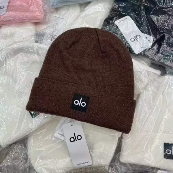 Alo Yoga Beanie Brown Knit Hat - 1