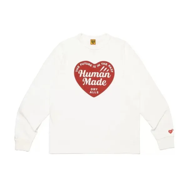 Human Made Heart Graphic Long-Sleeve T-Shirt White - 4