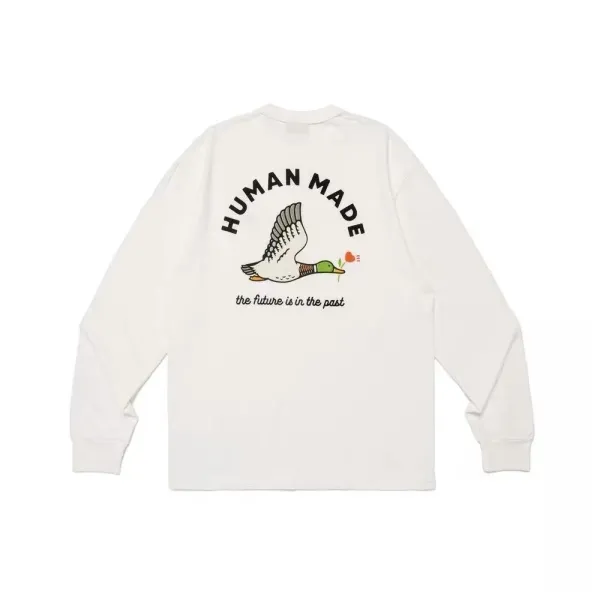 Human Made Duck Long Sleeve T-Shirt White - 1