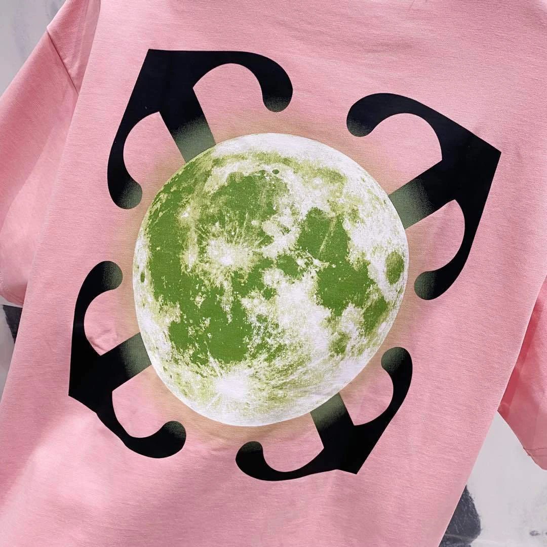 Off-White Moon Print Pink T-Shirt - 11