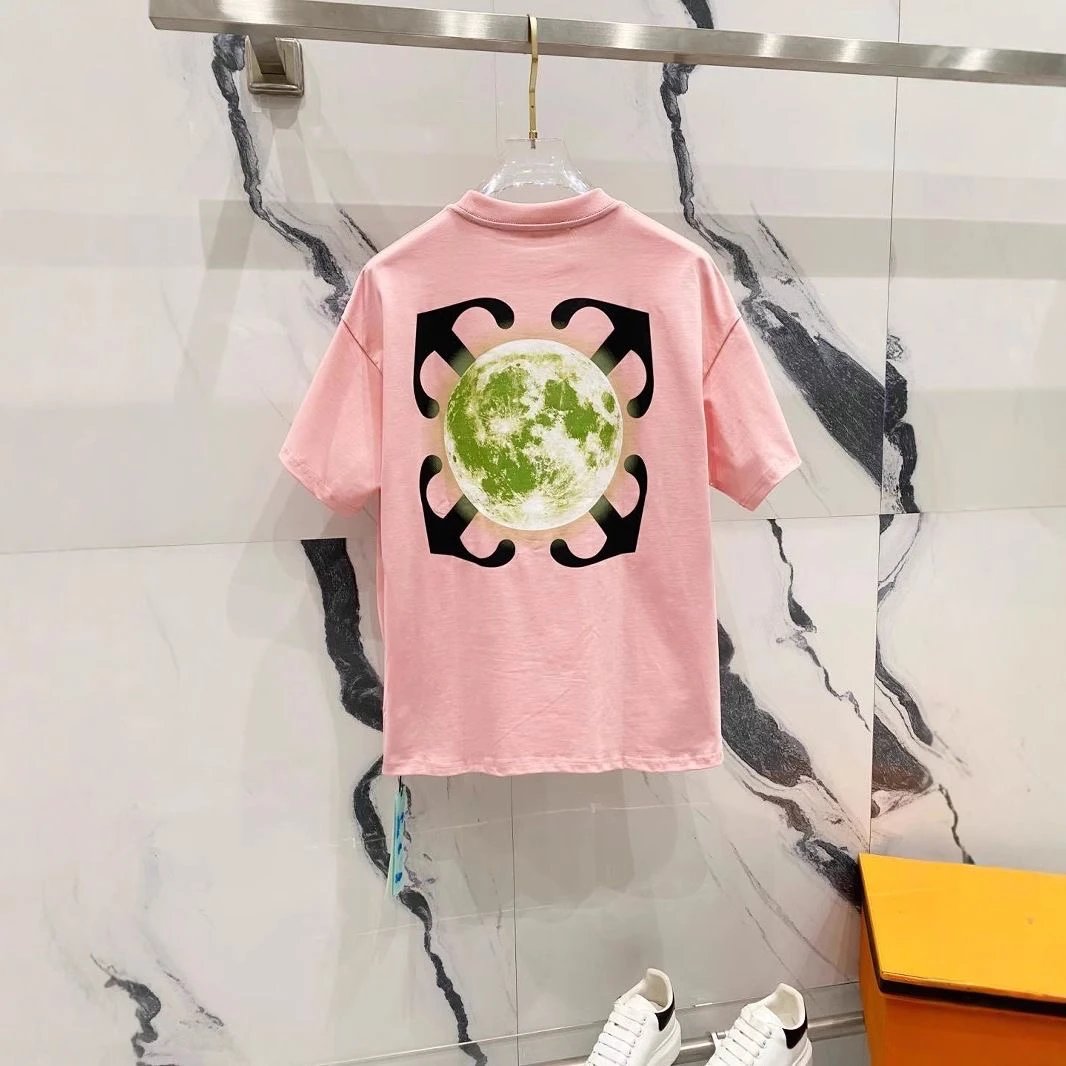 Off-White Moon Print Pink T-Shirt - 1