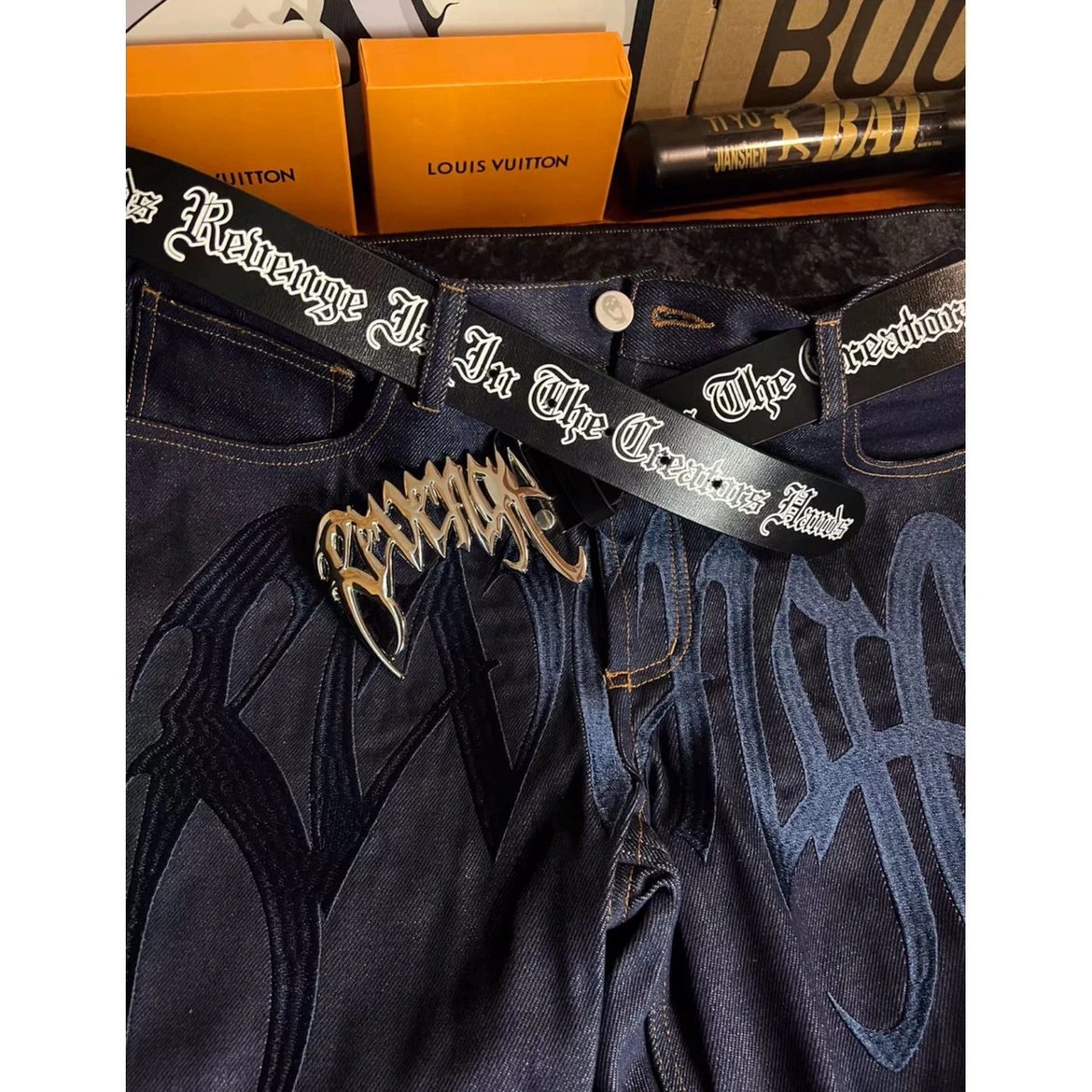 Denim Pants Hip-Hop Belt