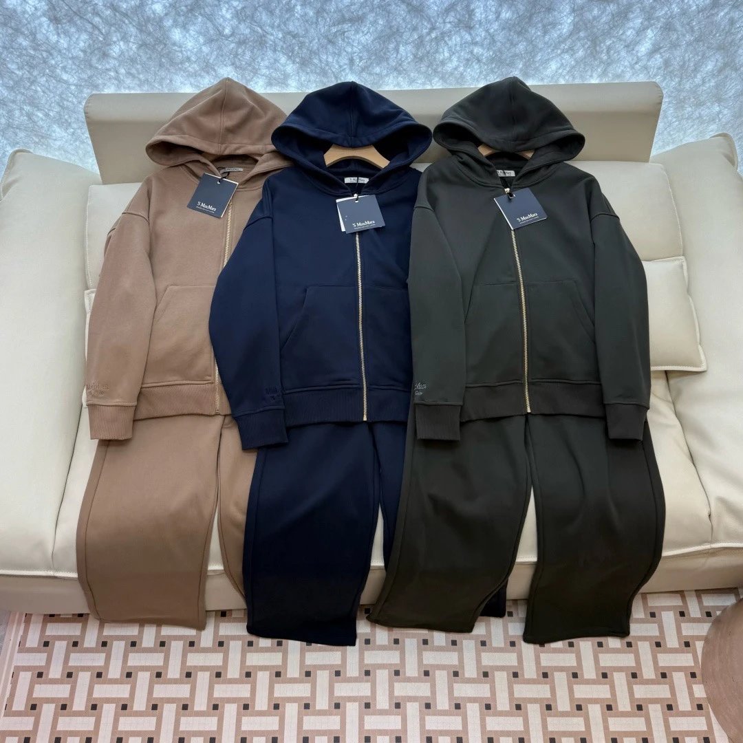 Max Top Copy 1:1 Edition High end Customized Embroidered Logo Sports and Leisure Set Camel Grey Blue SMLXL