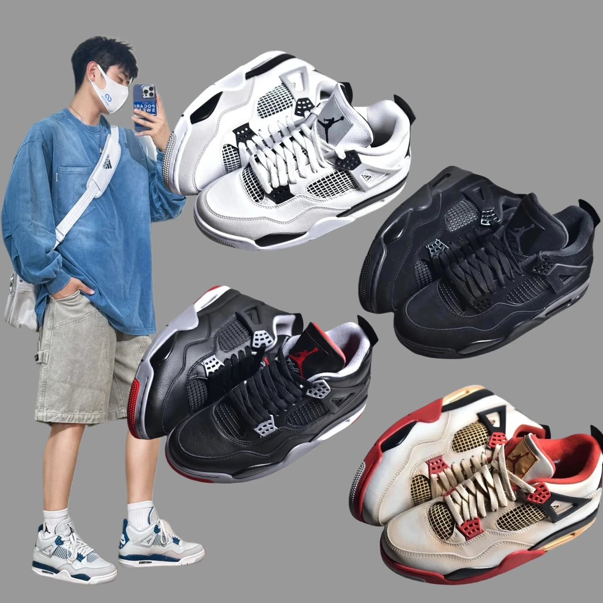 Air Jordan 4 Retro Men Women Casual Basketball Shoes