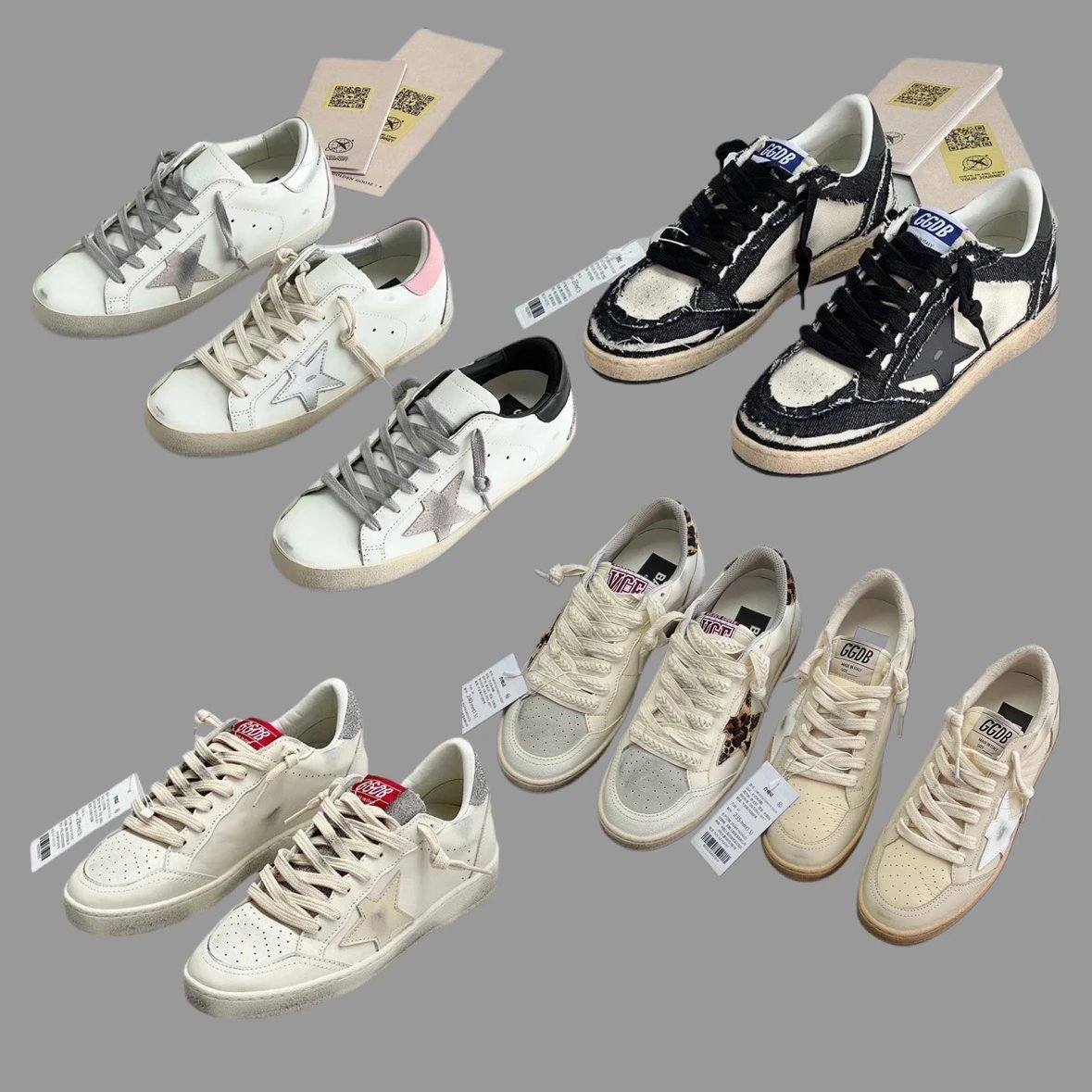 GGDB Unisex Distressed Star Casual Sneakers