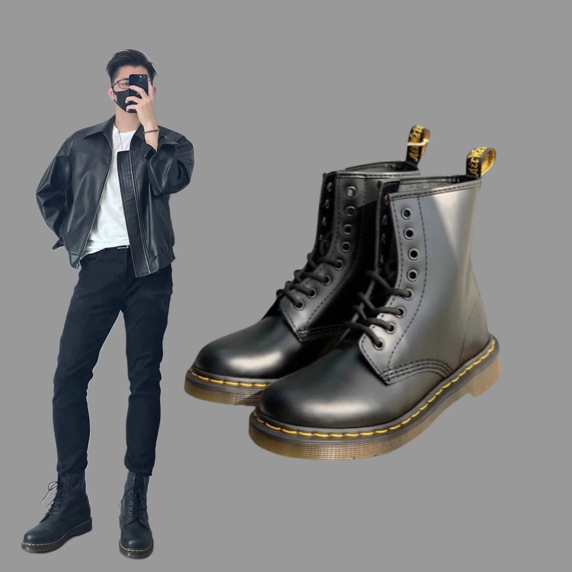 Dr. Martens 8-Eyelet Classic Ankle Boots For Men Women