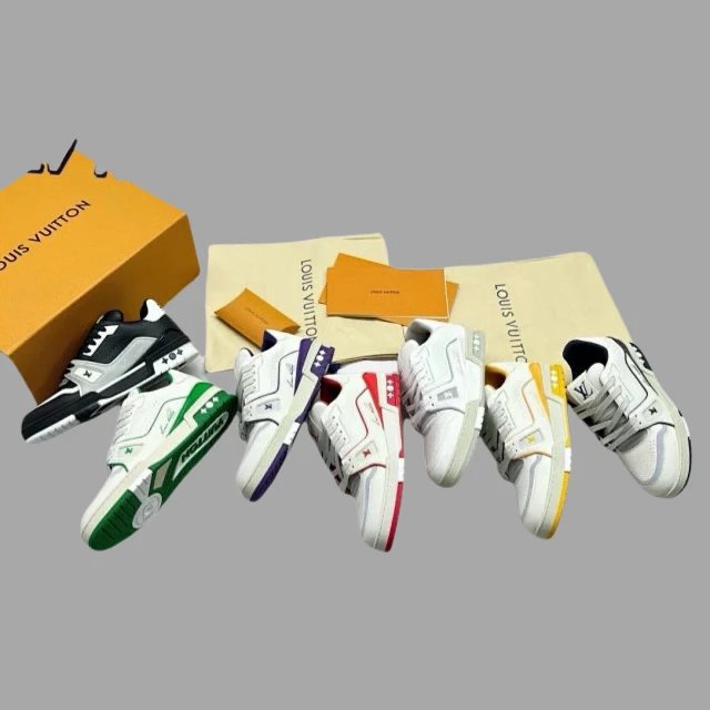 Louis Vuitton Luxury Couple Casual Leather Sneakers