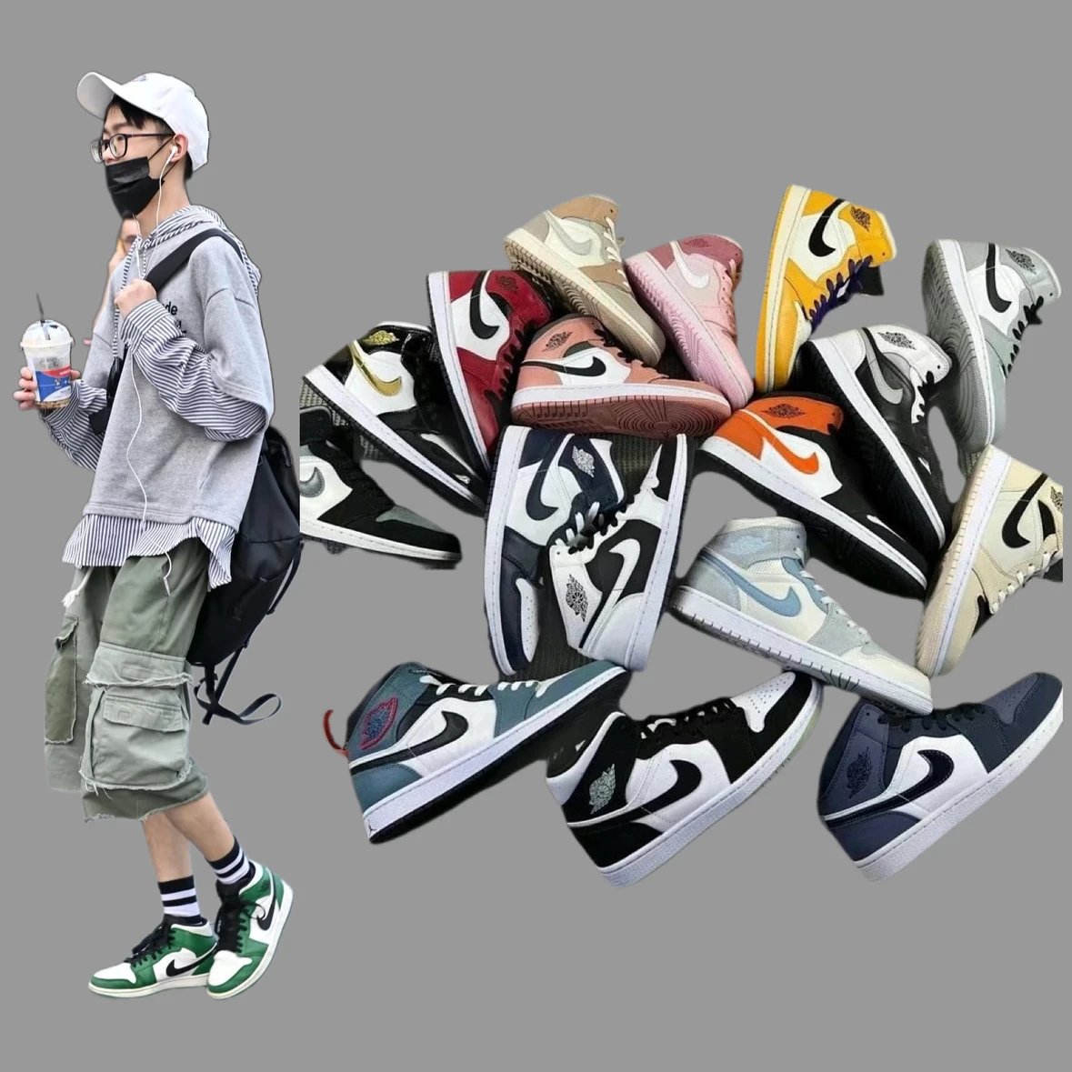 Nike Air Jordan 1 Mid Unisex Basketball Shoes