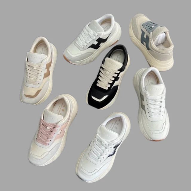 HOGAN Couple Thick Sole Color Block Sneakers