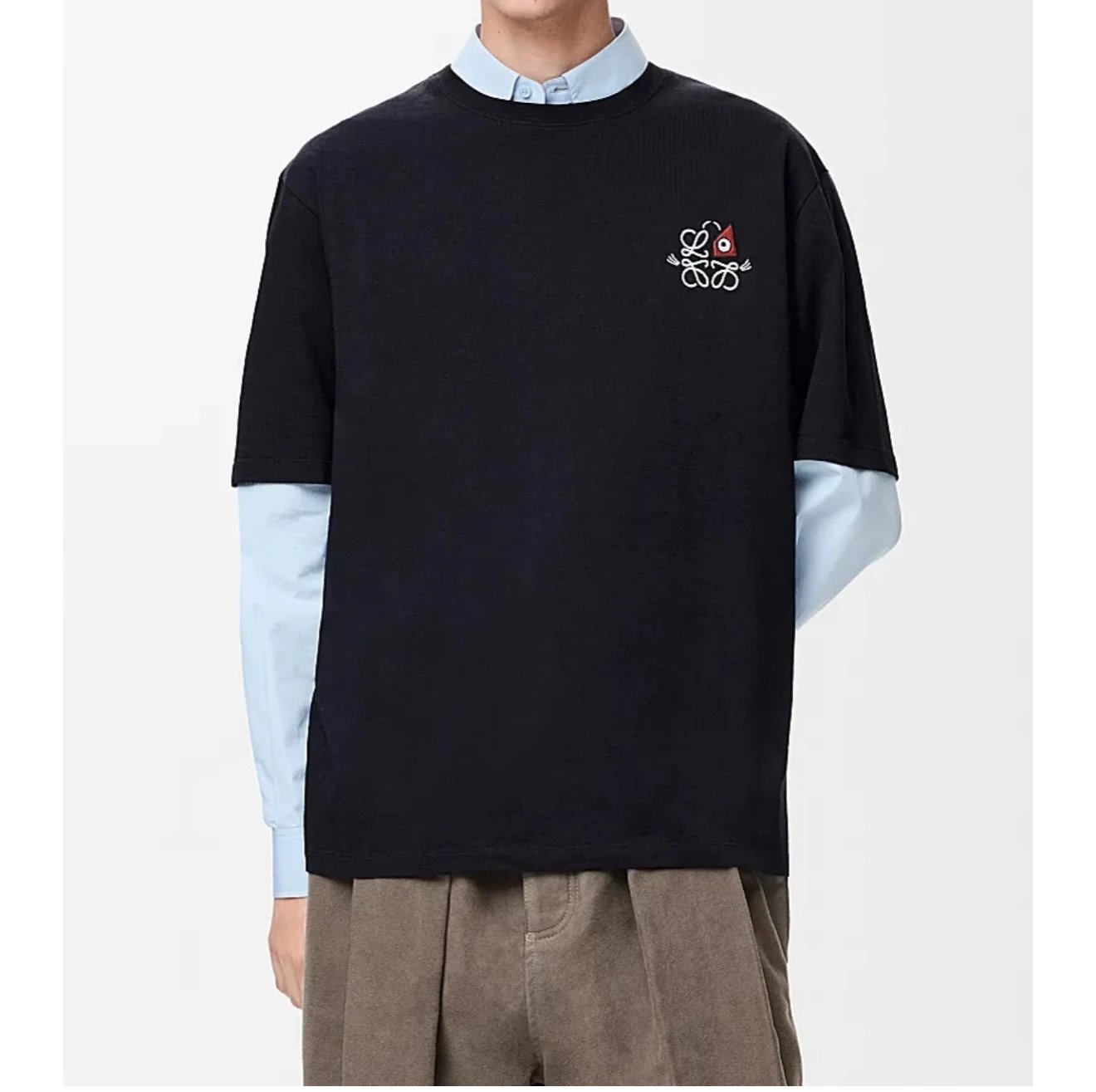 Heat 2026Loe Black Eye Embroidered Short Sleeve Long staple Cotton Custom Fabric High density Embroidered Zero Edge Welcome to Compare Goods Not Good Z Free Return Buy One Get One Free Before Buying Details