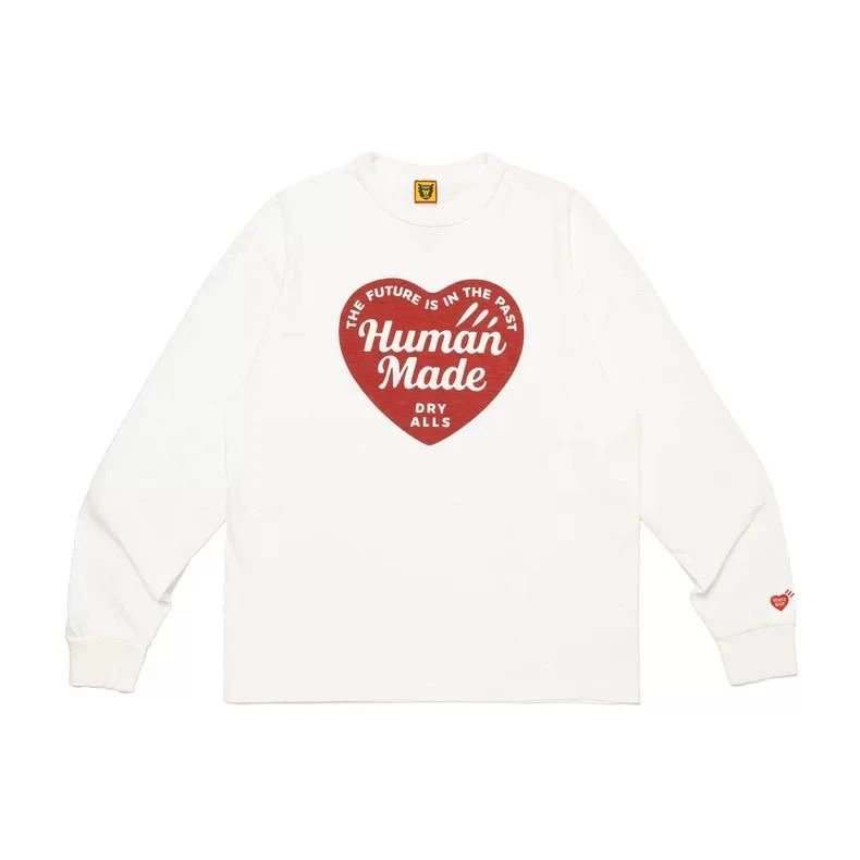 Human Made Long Sleeve T-Shirt Black White Olive Orange Pink Red Yellow Graphic Print