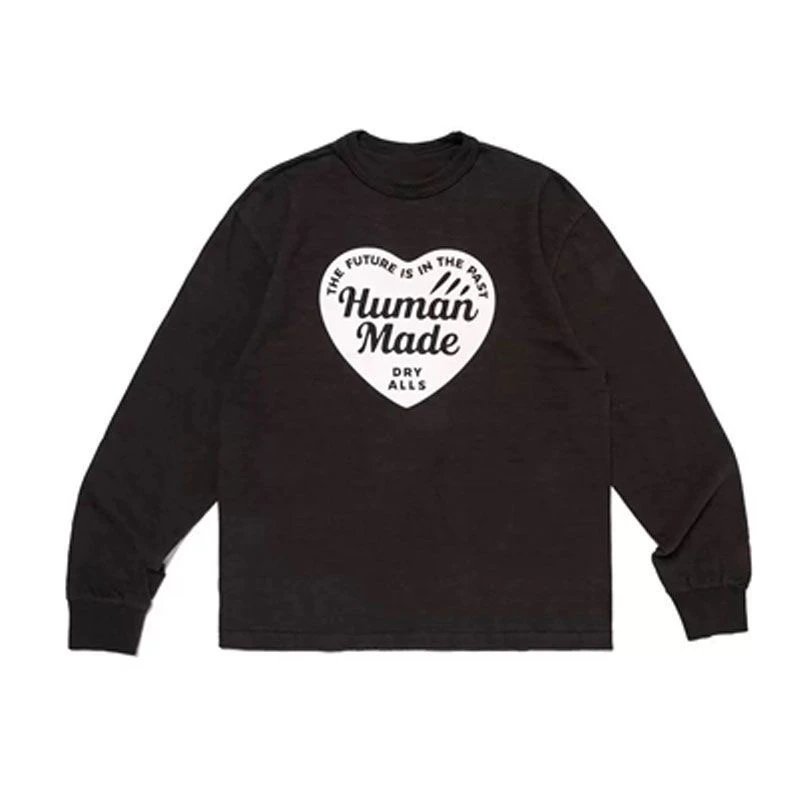 Human Made Long Sleeve T-Shirt Black White Olive Orange Pink Red Yellow Graphic Print