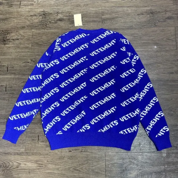 Vetements All-Over Logo Knit Sweater Black - 7