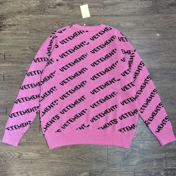 Vetements All-Over Logo Knit Sweater Black - 15