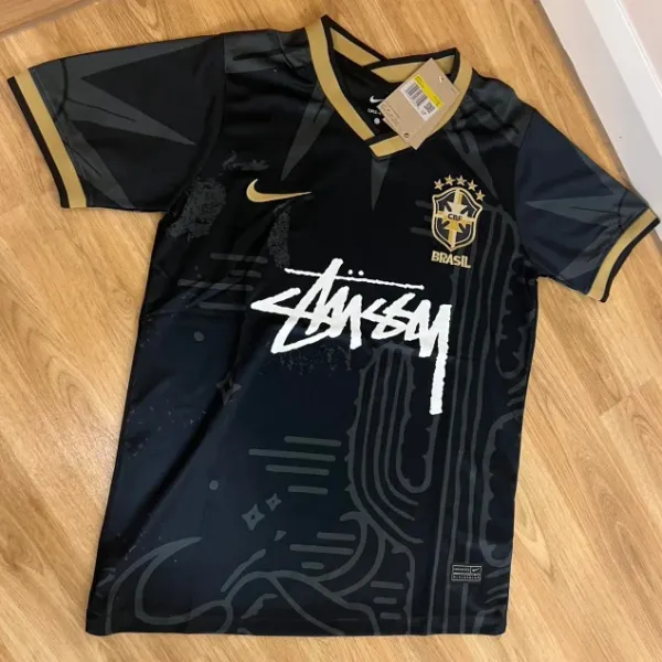 Nike x Stussy Brazil National Team Away Jersey Black/Gold - 1