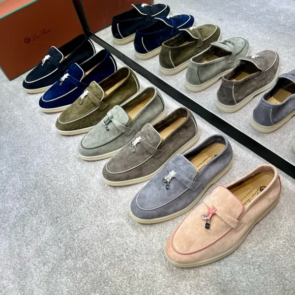 Loro Piana Summer Walk Loafers Beige Suede Casual Shoes - 4